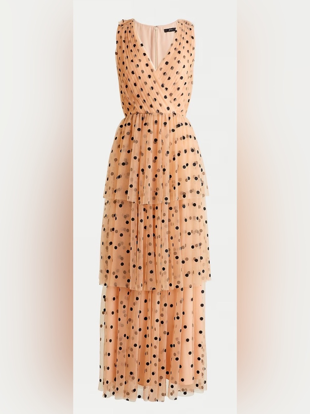 J.CREW Peach Tiered Polka Dot Dress | Size 0